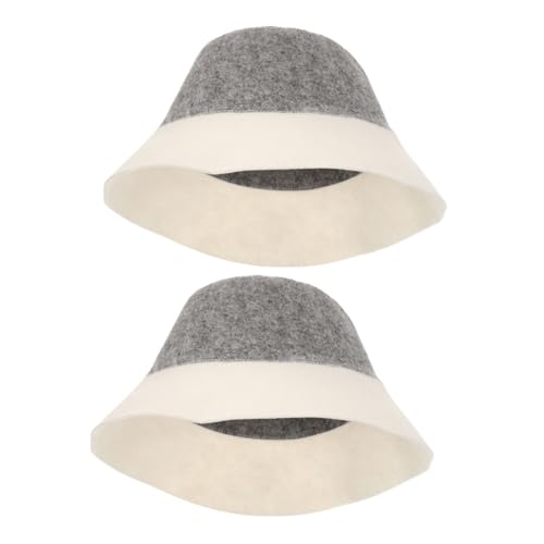 Vaguelly 2 Stück Isolierte Sauna Haube aus Filz für Männer und Wärmedämmender Bad Hut für Sauna Zuhause und Reisen Saunazubehör von Vaguelly