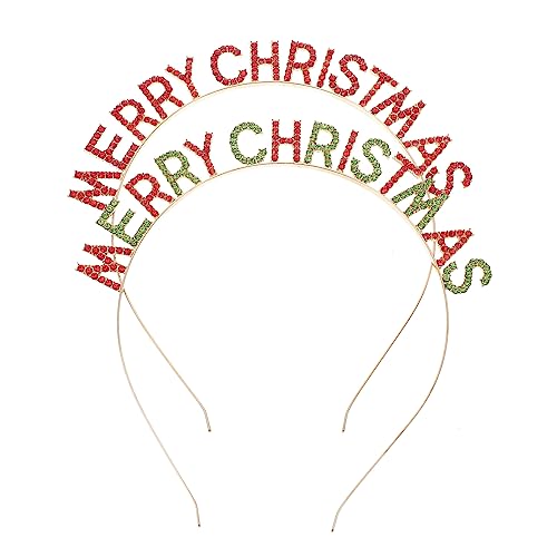 Vaguelly 2 Stück Kreative Weihnachts Haarreifen für Festivals Merry Christmas Kopfaccessoires mit Einzigartigem Design für Karneval und Kostümpartys Komfortabel und Langlebig von Vaguelly