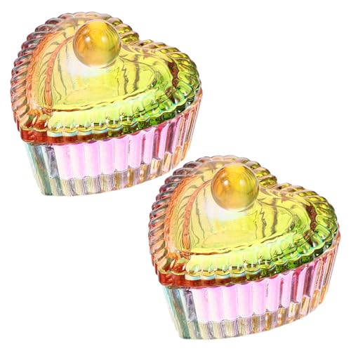 Vaguelly 2 Stück Kristallglas Nail Dish mit Deckel Professionelles Dappen Dish für Nagelpulver und Maniküre Tragbare Leichte Nail Art Schale für Präzises Mischen und Saubere Aufbewahrung von Vaguelly