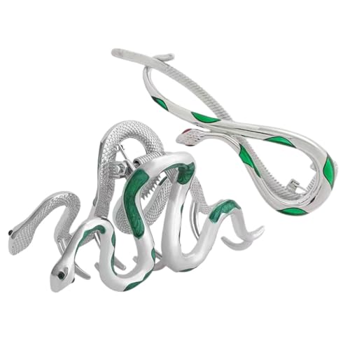 Vaguelly 2 Stück Metall Haarklammer Große Schlange Haarkralle Robust Leicht für Dünnes Dickes Haar Damen Haarschmuck Geburtstag Hochzeit Alltagsgebrauch Flexibel und Dekorativ von Vaguelly