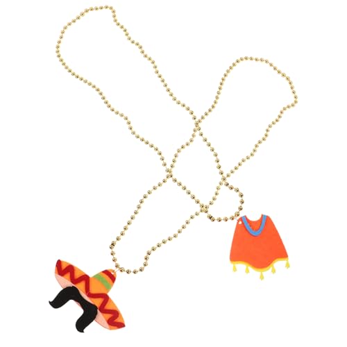 Vaguelly 2 Stück Mexikanische Party Halskette mit Cartoon Anhänger Teiliges für Cinco De Mayo Kreative Dekoration für Karneval und Feste Inspirierte Schmuckstücke aus Hochwertigem Material von Vaguelly