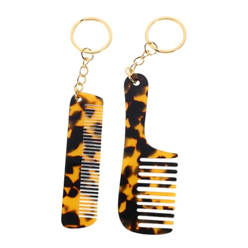 Vaguelly 2stücke Acetat-haarkamm-schlüsselanhänger Reise-taschenkamm Mit Schlüsselring Für Frauen Und Männer Haarpflegekamm Tragbarer Friseurkamm Haarstyling-tool Mini-kamm von Vaguelly