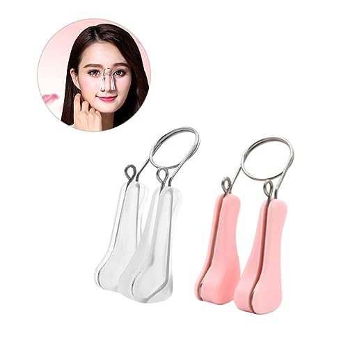 Vaguelly 2 Stück Nasenformer Clip Schnelle Nasenkorrektur für Damen und Mädchen Verstellbarer Nasenstegheber Begradigungstool Weiß und Rosa Schmerzfrei und Einfach zu Verwenden von Vaguelly