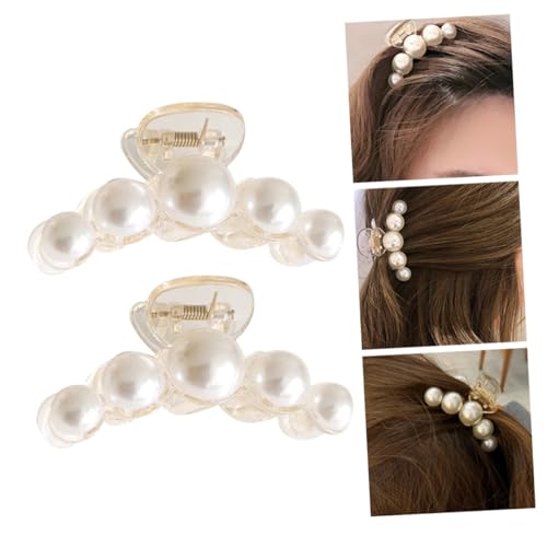 Vaguelly 2 Stück Perlengreifer Für Damen Hübsche Haarspangen Haarschmuck Elegante Haarspangen Mit Schleife Und Juwelen Druckknopf Accessoires Für Kreative von Vaguelly