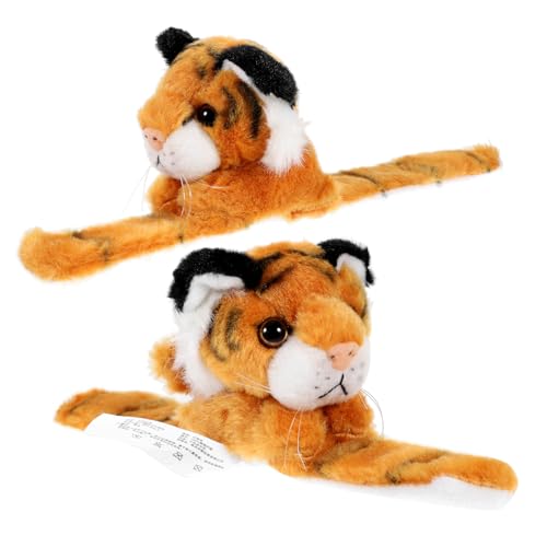 Vaguelly 2 Stück Plüsch Schnapparmband Tiger Design Slap Armband Kuscheltier und Sicher Partygeschenk für Geburtstagsfeiern und Kinderveranstaltungen von Vaguelly