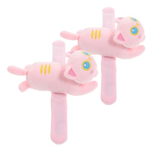 Vaguelly 2 Stück Plüsch Slap Armbänder Tiermotiv Handgelenk Kawaii Katzen Design für Party Dekoration und von Vaguelly