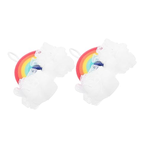 Vaguelly 2stücke Regenbogen-badebälle Hautpeeling Und Sanfte Massage Für Effektive Reinigung Für Erwachsene Und Junge Mädchen Leicht Tragbar Mit Aufhängeschnur von Vaguelly