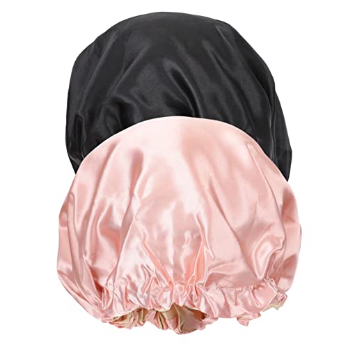 Vaguelly 2 Stück Satin-schlaf Mütze Kopfbedeckung Sonne Kappen Seidenmütze Kissenbezug Hut Frauen Seidenhaarwickel Für Mütze Wickeln Echte Seidenhaube Undurchlässig Flechten Putter Schlafen von Vaguelly