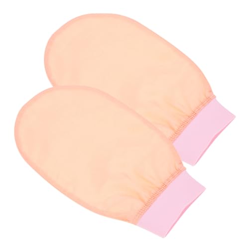 Vaguelly 2 Stück Schlammbad Handtuch Körper Peeling Duschschrubber Tief Haut Schrubben Handschuhe Schrubbhandschuh Wiederverwendbarer Duschhandschuh Duschzubehör Die Seide Rosa von Vaguelly