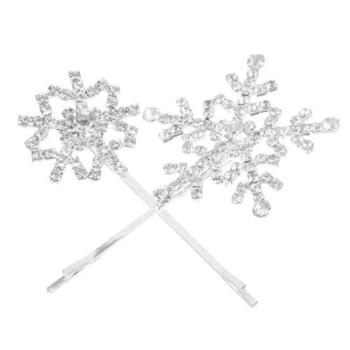 Vaguelly 2 Stück Schneeflocken Haarschmuck Teilig mit Strass Langlebige Haarspangen für Frauen Braut Haarschmuck für Hochzeit Partys und Festliche Anlässe Leichter Schmuck von Vaguelly