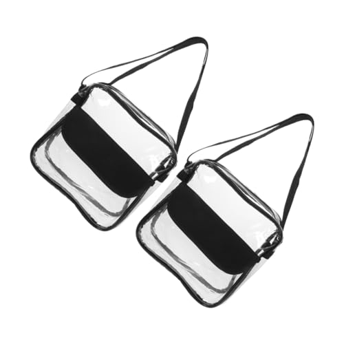 Vaguelly 2 Stück Stadion Zugelassene Transparente Umhängetasche PVC Klar Große Strapazierfähig Vielseitig für Strand Sport Konzerte und Reisen Praktische Transparente Tragetasche für Damen von Vaguelly