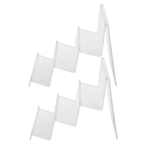 Vaguelly 2 Stück Teiliges Acryl Wallet Display Stand Transparente Organizer Ablage mit Trapezförmiger Struktur Vielseitig für Geldbörsen Handys Schmuck Stabiler Desktop Organizer für von Vaguelly