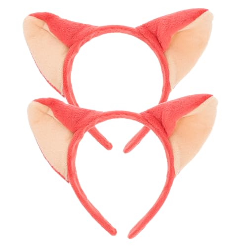 Vaguelly 2 Stück Teiliges Fuchsohren Stirnband Flauschig Weich Tierohren Haarreif für Mädchen Cosplay Kostüm Fasching Karneval Party Zubehör von Vaguelly