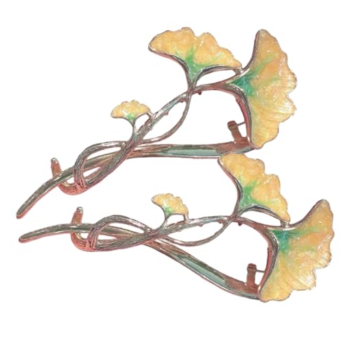 Vaguelly 2 Stück Teiliges Ginkgo Haarklammer Eleganter Haar bun clip Leichter und Langlebiger Haarschmuck für Damen Geeignet für Hochzeit Büro Party und Alltag von Vaguelly