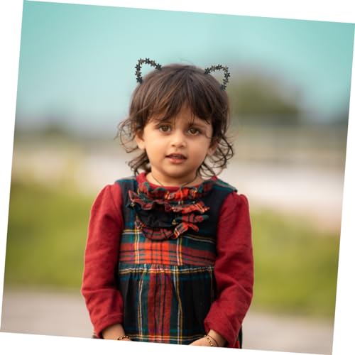 Vaguelly 2 Stück Teiliges Katzenohren Haarreif mit Blumen Leichtes Stirnband Roségold und Weiß Niedliches Damen Haarschmuck für Mottoparty Geburtstag Halloween und Alltag von Vaguelly