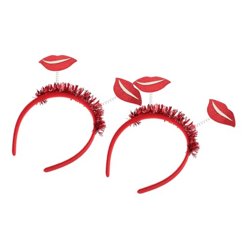 Vaguelly 2 Stück Teiliges Rotes Lippen Haarband Valentinstag Haarschmuck für Mädchen Party Kopfschmuck Modisch Erwachsene von Vaguelly