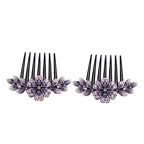 Vaguelly 2 Stück Teiliges Strass Blumen Haarkamm Langlebig und Robust Eleganter Haarschmuck für Braut Damen und Mädchen Einfach zu Tragen Verleiht Einzigartigen und Stilvolle von Vaguelly