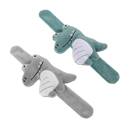 Vaguelly 2 Stück Tier Plush Slap Armbänder Fuzzy Schnapparmbänder im Tierdesign für Kindergeburtstagsfeiern Junglethemen Dekoration Geschenkfertig Grün von Vaguelly