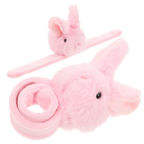 Vaguelly 2 Stück Tier Slap Armband im Hasen Design Plüsch Snap Armband für Partydekoration und für Geburtstage Farben Zufällig von Vaguelly