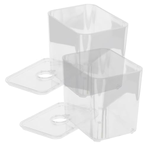 Vaguelly 2 Stück Transparenter Kosmetik Organizer mit Deckel Stapelbare Aufbewahrungsbox für Wattepads und Wattestäbchen Kleiner Praktischer Make Up Halter für Badezimmer und Schminktisch von Vaguelly