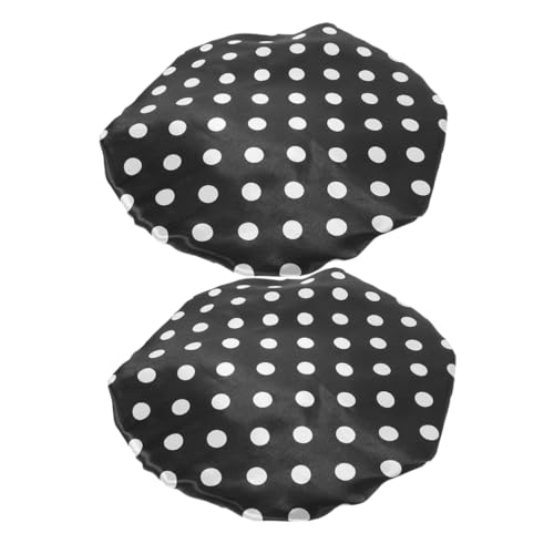 Vaguelly 2 Stück Verstellbare Wasserdichte Duschhaube Damen und Herren Große Badehaube mit Modischem Herzmuster Schützt Haare vor Hitze und Statische Aufladung für Dusche und Haarschutz von Vaguelly