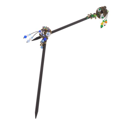 Vaguelly 2 Stück Vintage Haarstab Chinesischer Haarschmuck mit Quaste und Blumen Glatte Oberfläche Eleganter Haarschmuck für Frauen Geeignet für Retro Hochsteckfrisuren Geschenkidee für von Vaguelly