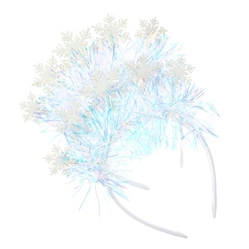 Vaguelly 2 Stück Weihnachts Stirnband mit Glitzernden Weißen Schneeflocken Leichter Haarschmuck für Mädchen Rutschfester Haarreif Festlicher Kopfschmuck für Weihnachtsfeier und Party von Vaguelly