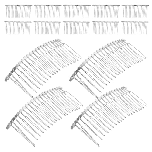 Vaguelly 20 Draht-Haarkämme: Metallkamm für Brautschleier mit 20 Zähnen, gedrehtes Design, gebogene Haarklammer im französischen Stil, seitliche Nadel – für Frauen und Mädchen, DIY-Accessoires Vaguelly 20 Draht-Haarkämme: Metallkamm für Brautschleier mit 20 Zähnen, gedrehtes Design, gebogene Haarklammer im französischen Stil, seitliche Nadel – für Frauen und Mädchen, DIY-Accessoires von Vaguelly