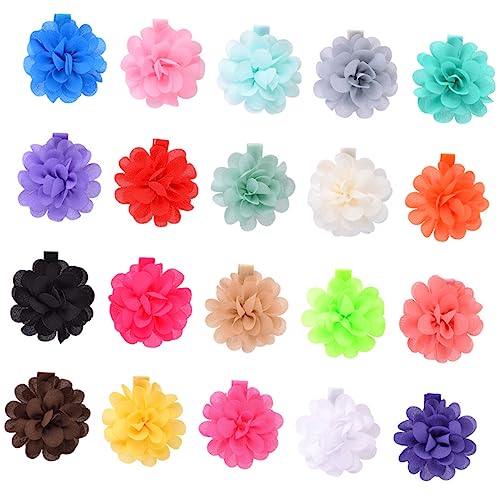 Vaguelly 20 Stück Mini Blumen Haarklammern für Mädchen Teiliges in Leuchtenden Farben Weich und Sicher für Kinderfrisuren und Tägliche Outfits von Vaguelly