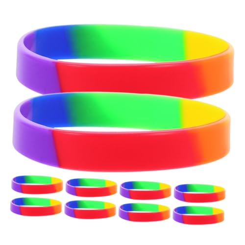 Vaguelly 20 Stück Regenbogen Silikonarmbänder für Pride Farbige Armbänder als Party Zubehör Flexibles und Pflegeleichtes Accessoire für Lgbtq Feiern von Vaguelly