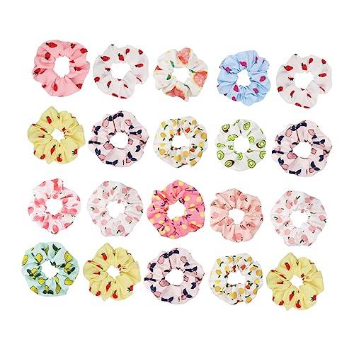 Vaguelly 20 Stücke Haargummis Obst Muster Verstellbare Haar Krawatten für Elastische Pferdeschwanzhalter Haarschmuck für Damen für Verschiedene Anlässe von Vaguelly