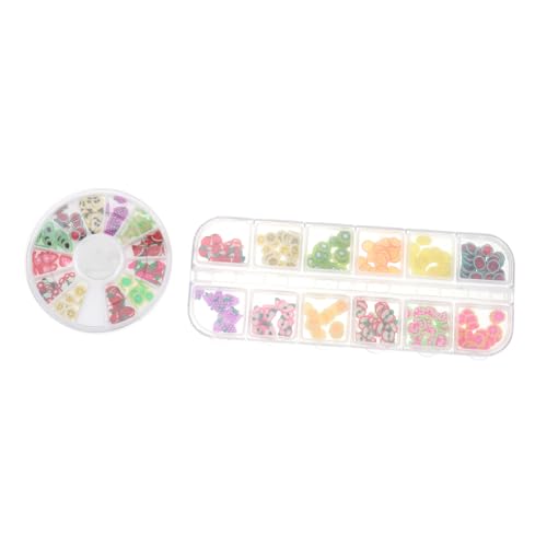 Vaguelly 24 Boxen Teiliges DIY Nagelkunst mit Fruchtigen Nail Art Decals Langlebige Leichte Polymer scheiben Vielseitige Fingernagel aufkleber für Kreative Maniküre und Nail Decoration als von Vaguelly