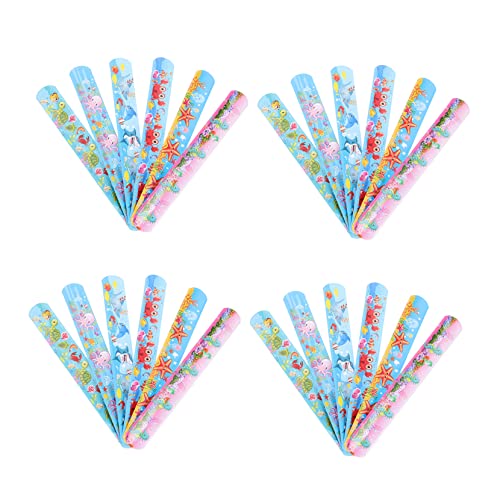 Vaguelly 24 Stück Teiliges Slap Armband mit Bunten Meeresbewohnern Flexible PVC Schnapparmbänder Einstellbare Lustiger Schmuck für Jungen und Mädchen Party Mitgebsel von Vaguelly