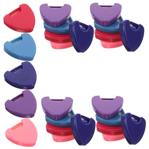 Vaguelly 25 Stück Teiliges Plektra Tragbarem Dreieckigem Kunststoff-Organizer Kompakter Pickhalter für Bass Ukulele Banjo Robust Bunt für Musiker Unterwegs von Vaguelly