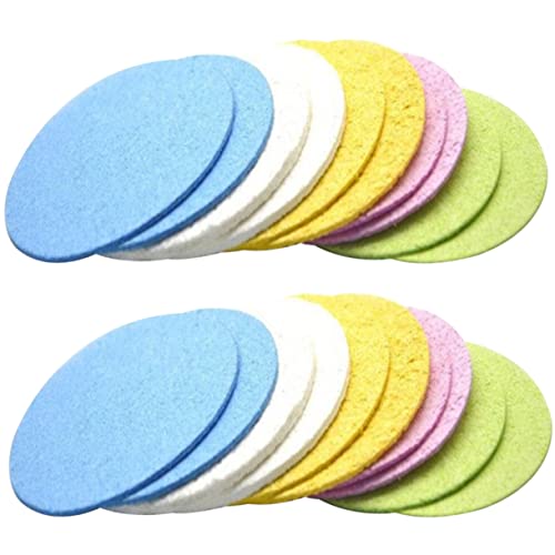 Vaguelly 25stücke Runder Zellulose Gesichtsschwamm Makeup Reinigungsschwämme Für Sanfte Gesichtsreinigung Und Make-up-entfernung Für Empfindliche Haut Farbe Zufällig von Vaguelly