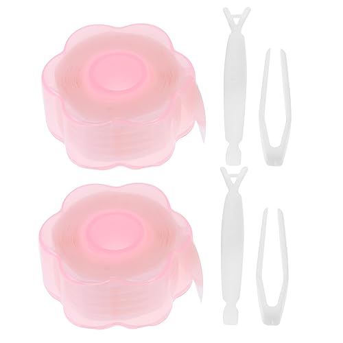 Vaguelly 2Sätze Doppelte Augenlid Aufkleber Unsichtbare Selbstklebende Augenlidbänder Rosa für Natürliche Augenform Wasserfeste Anwendung Pinzette und Dreizacknadel von Vaguelly