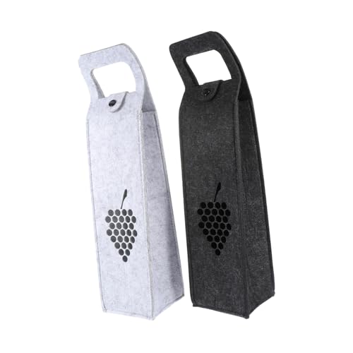 Vaguelly 2stücke Tragbare Weintaschen Aus Filz Geschenkverpackungsbeutel Hellgrau Dunkelgrau Für Empfänge Hochzeiten Geburtstage Einweihungsfeiern Und Abendessen von Vaguelly