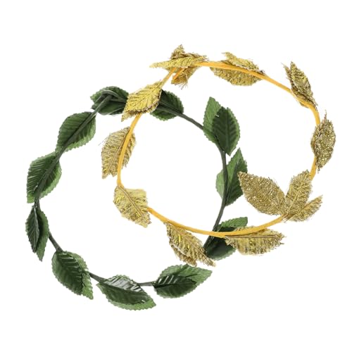 Vaguelly 2 Stück Blatt Stirnband für Frauen und Männer Elegantes Cosplay Blattkrone Hochzeits und Festival Kopfschmuck mit Blättern für Kostümpartys und Feiern von Vaguelly