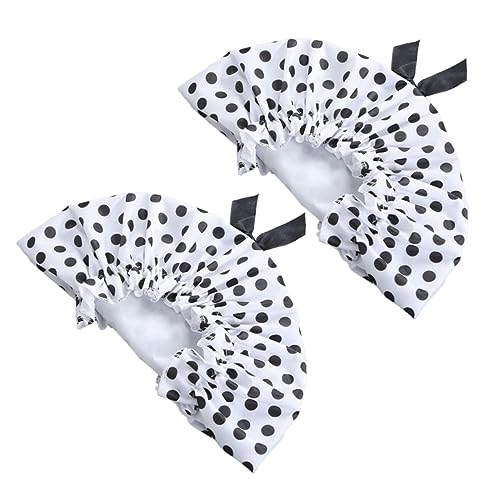 Vaguelly 2stücke Wasserdichte Duschkappe Aus Pvc-material Mit Punktmuster Geeignet Für Damen Mit Dichtem Haar Oder Geföhnten Frisuren Schützt Vor Nässe Beim Duschen Oder Baden von Vaguelly