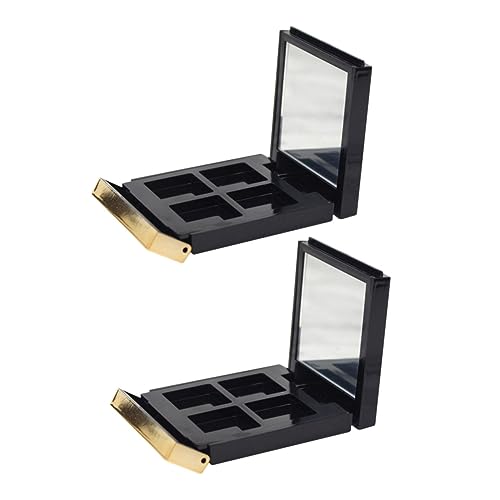 Vaguelly 2Stücke Leere Make Up Box Teiliges Kosmetik Organizer Mit Goldrand Für Lidschatten Und Andere Make Ups Praktischer Aufbewahrungsbehälter Für Unterwegs von Vaguelly