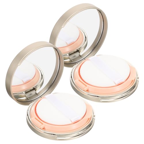 Vaguelly 2 Stück Tragbare Kissen Foundation Kasten Leeres Puderbehälter mit Puff Nachfüllbare für Make Up Kompakt und Leicht für Reisen Geeignet von Vaguelly
