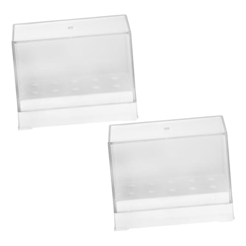 Vaguelly 2stücke Bohrerhalter Nagelbohrer Halter Bohrer-bit-ständer Salon-aufbewahrungskoffer Organizer-koffer Transparente Aufbewahrungsbox Für Nagelbohrer-bits von Vaguelly