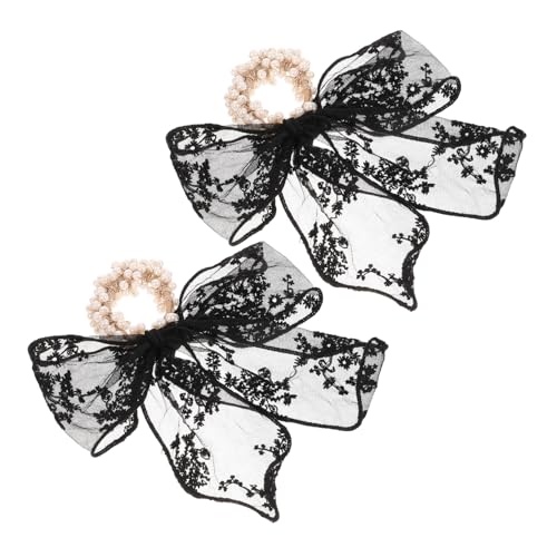 Vaguelly 2stücke Elastisches Haarband Mit Perlen Für Damen Perlen Haargummi Zum Binden Von Haaren Geeignet Für Pferdeschwanz Und Lockiges Haar Leicht Zu Tragen Lagern von Vaguelly