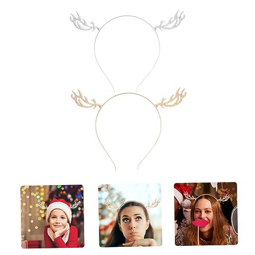Vaguelly 2stücke Weihnachten Rentier Geweih Haarreif Stirnband Band Für Erwachsene Junge Mädchen Weihnachts Kopfbedeckung Schmuck von Vaguelly