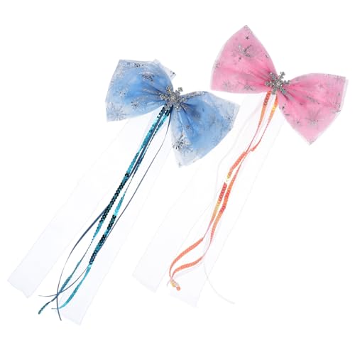 Vaguelly 2stücke Weihnachtshaarspangen Schneeflocke Haarnadeln Für Frauen Bogen-knoten Haar Clips Weihnachtszubehör Haaraccessoires von Vaguelly