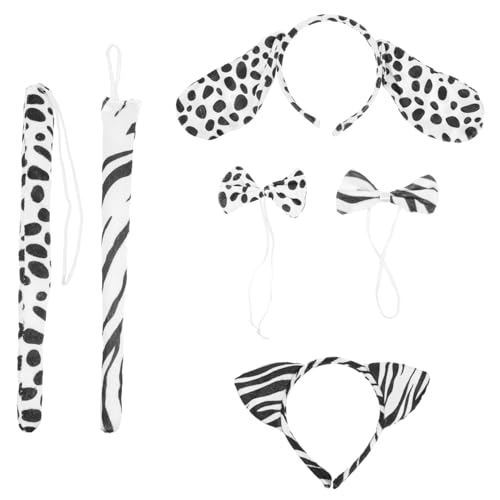 Vaguelly 2sätze Cartoon Kopfbänder Mit Schleifen Und Schwänzen Für Mädchen Tierkostüm Accessoires Für Fotografie Und Cosplay Zebra von Vaguelly