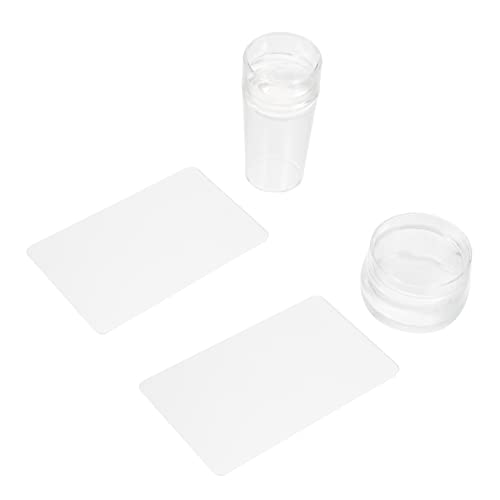 Vaguelly 2satz Nagelstempel Transparent Mit Schaber Für Nailart-kunst Maniküre-stempel Silikon-nagelstempel Für Anfänger Und Profis von Vaguelly