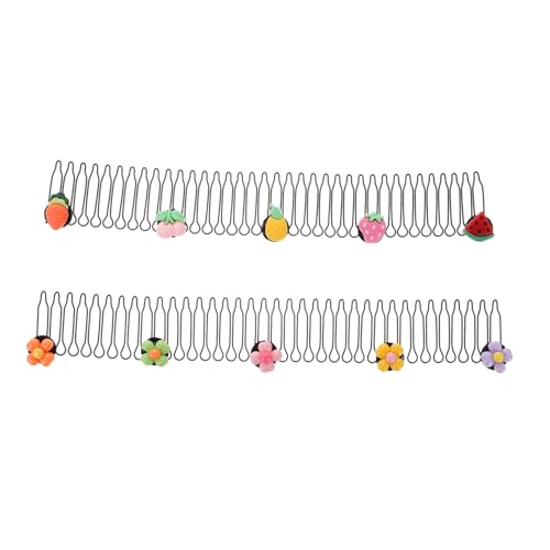 Vaguelly 2stücke Junge Mädchen Haarkamm Unsichtbare Haarnadeln Für Mädchenfrisuren Haar-accessoires Mit Blumen Und Fruchtmotiven Haar-fixierkamm Für Lockiges Haar Praktisches Haarfixierzube von Vaguelly