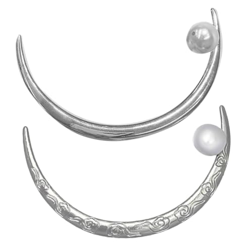 Vaguelly 2stücke Gebogene Mond Haarstäbe Für Langes Haar Haarstäbchen Für Frauen Haarknotennadel Chinesischer Stil Haarnadel Haar Brötchen Halter von Vaguelly