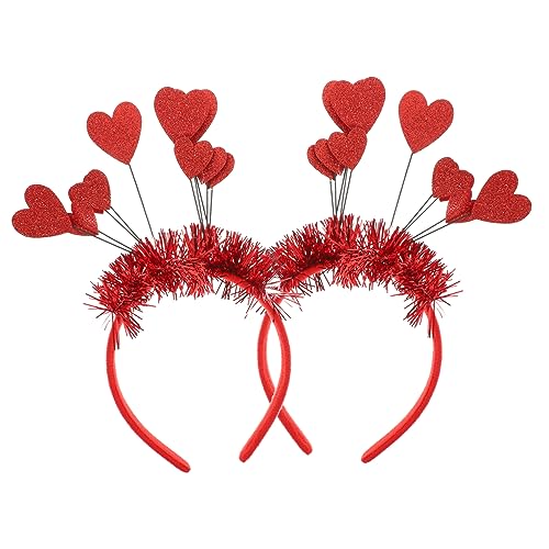 Vaguelly 2stücke Glitzer Pailletten Haarschmuck Für Erwachsene Rotes Herz Kopfschmuck Für Valentinstag Und Festlichkeiten Party-accessoire Für Frauen Und Mädchen von Vaguelly